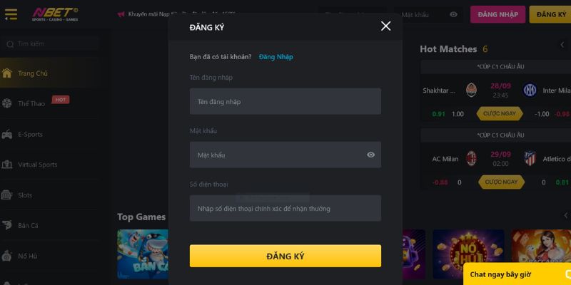 Đăng Ký NBET Chỉ Trong 1 Phút – Trải Nghiệm Cá Cược Đỉnh Cao